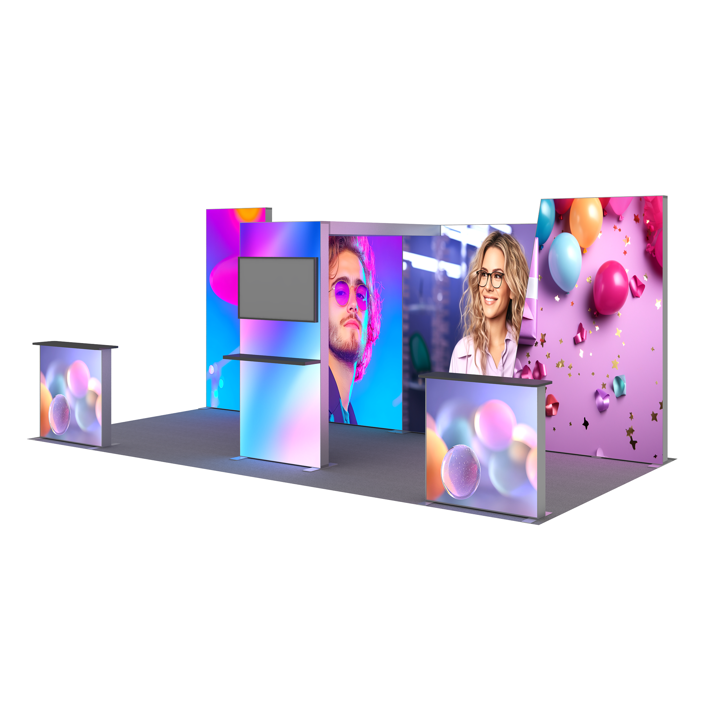 20ftx10ft 120mm SEG Lightbox Exhibtion Booth Solution 205 R1(A2C1D1C4G3)