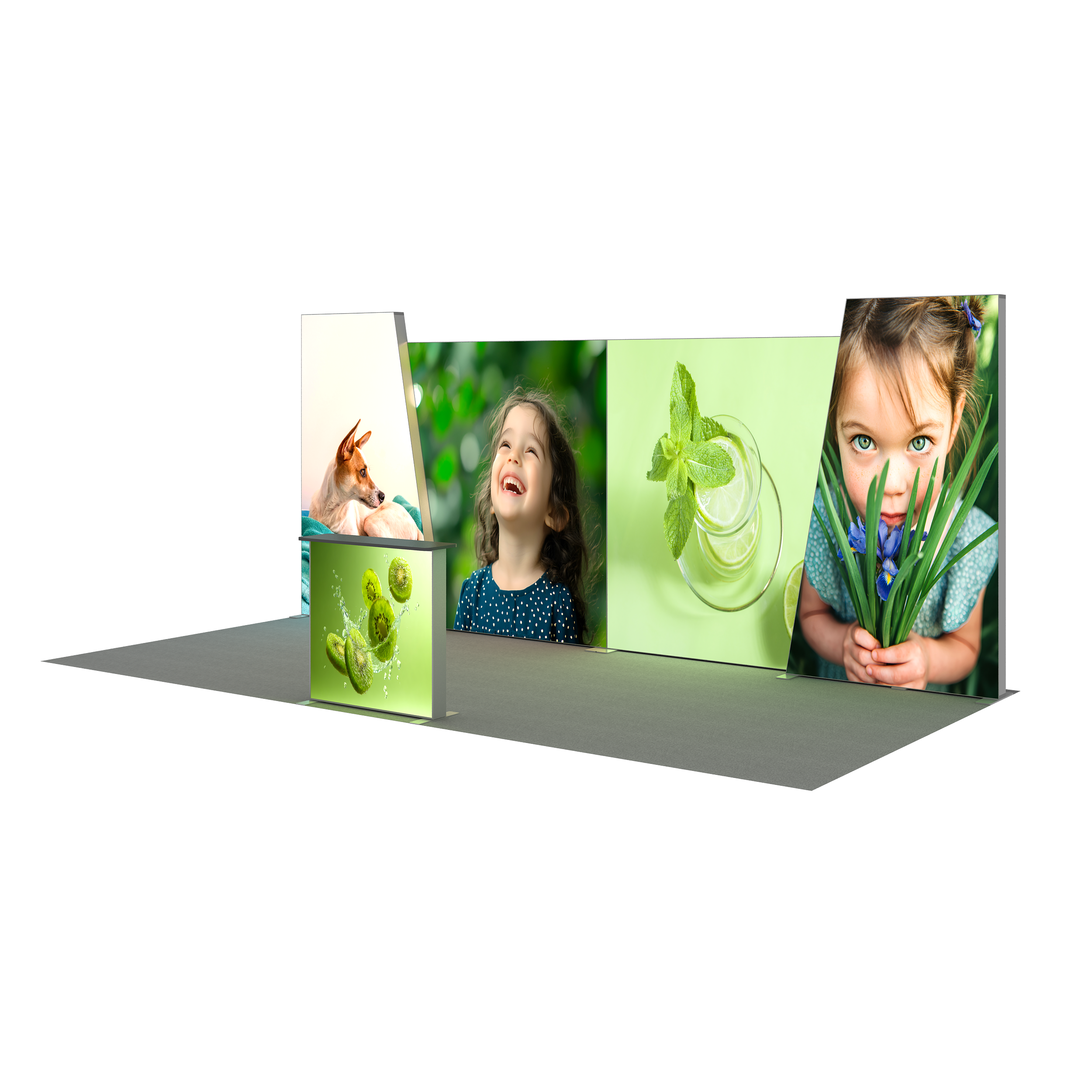 20ftx10ft 120mm SEG Lightbox Exhibtion Booth Solution 204 R1(B4D1D1B4)