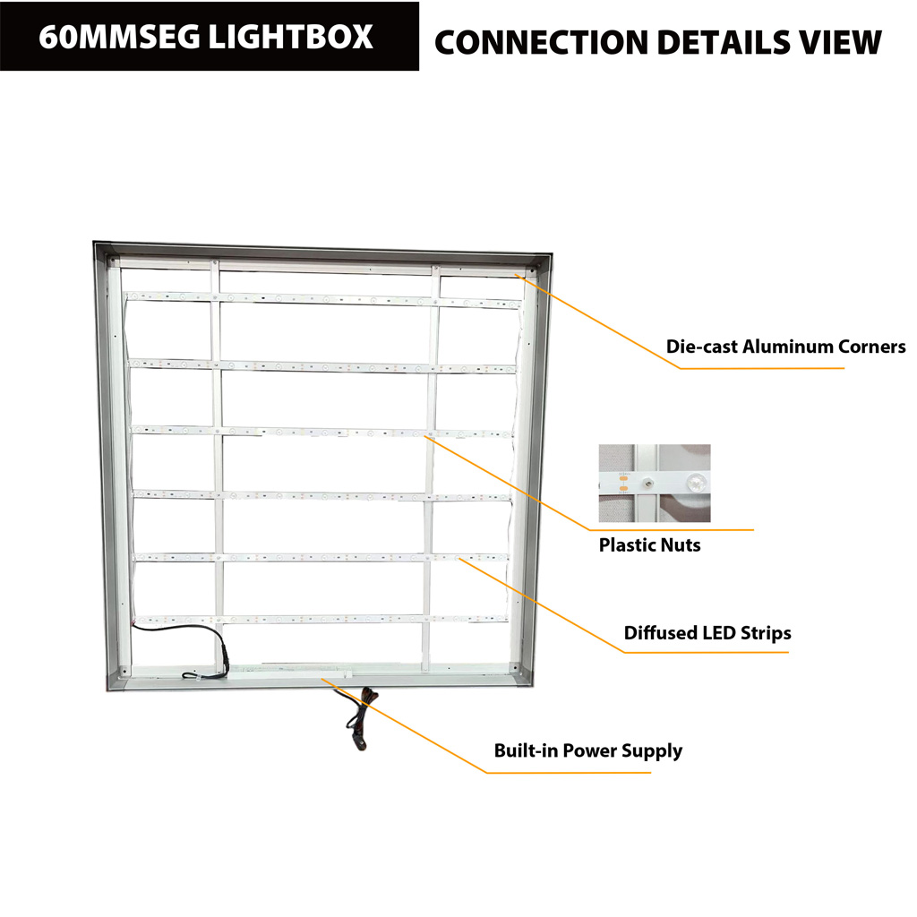 60mm Wall Mounted SEG Lightbox EM-18GA