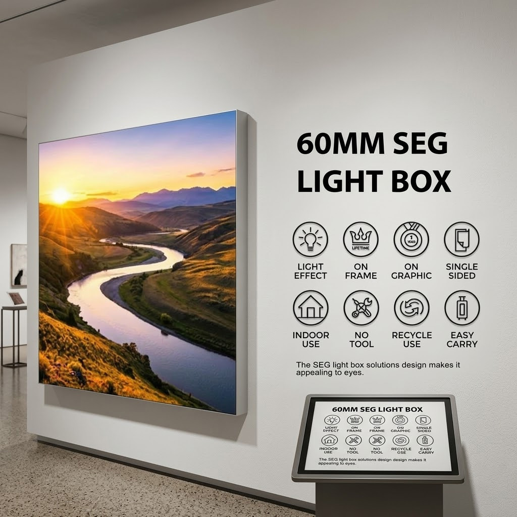 60mm Wall Mounted SEG Lightbox EM-18GA