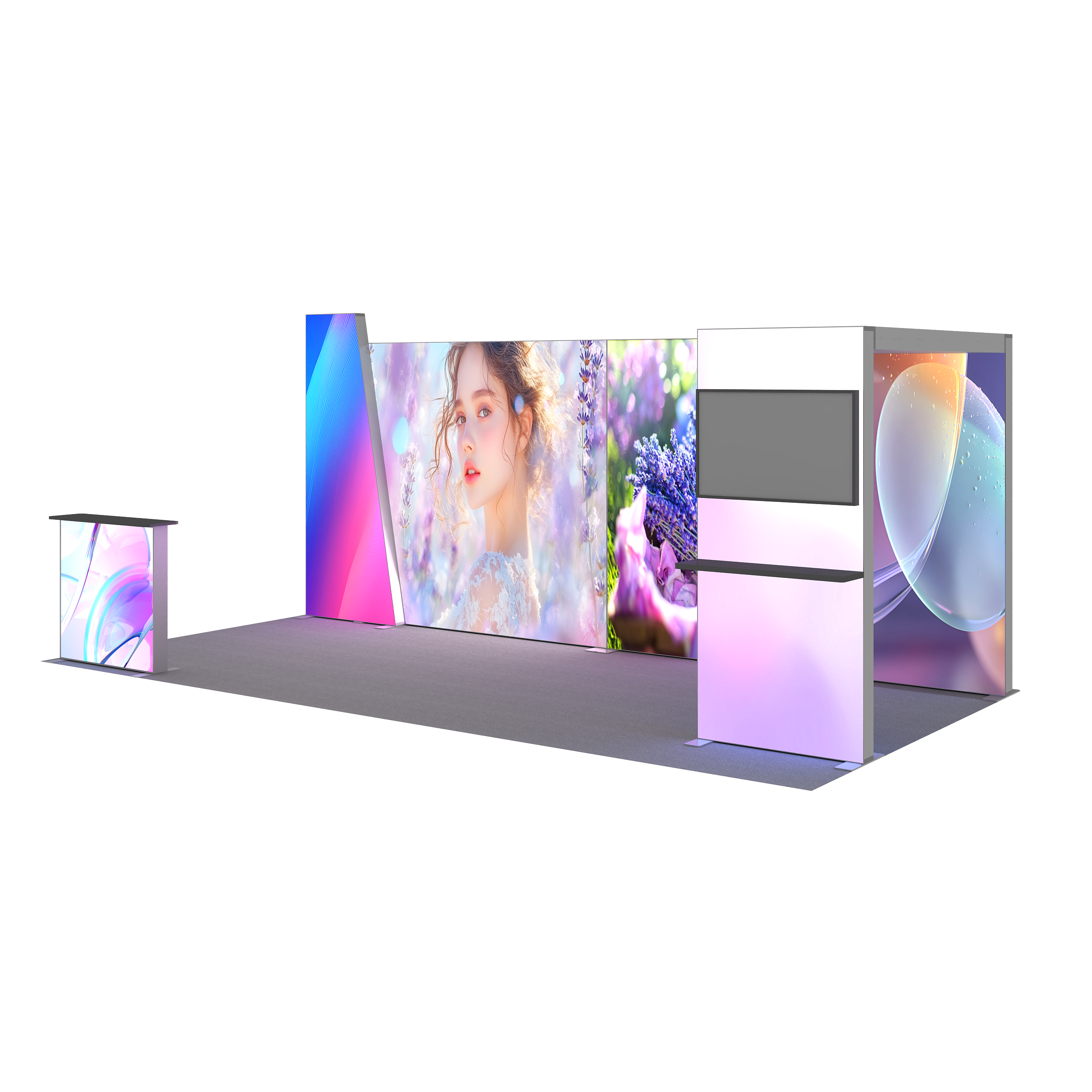 20ftx10ft 120mm SEG Lightbox Exhibtion Booth Solution 202 R1(A4D1A1C1G3)