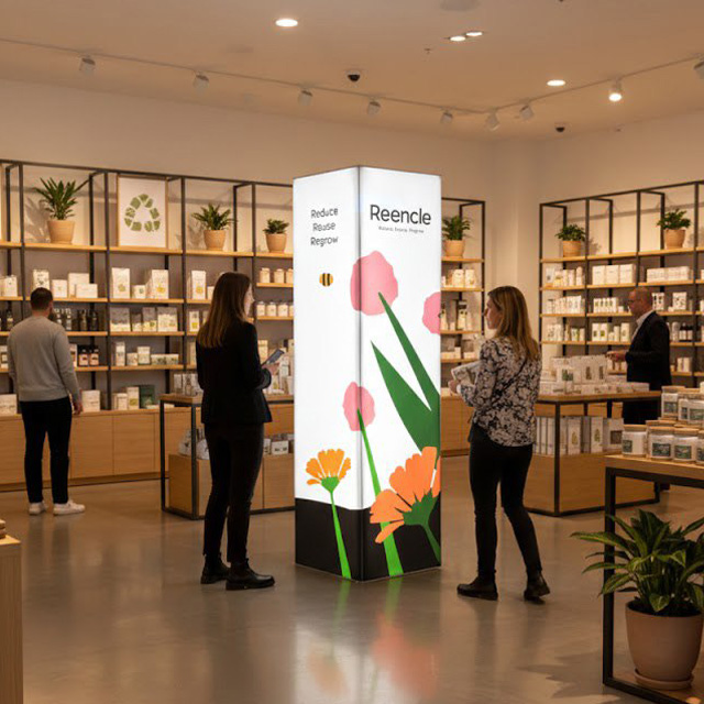 3D SEG Backlit Column Stand EM-18EF1